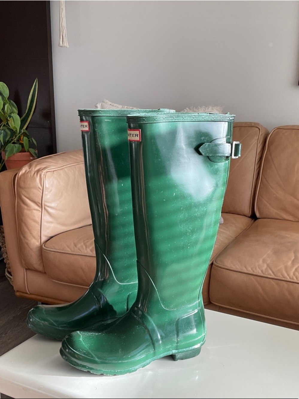 Hunter Glossy Emerald Tall Rain Boots